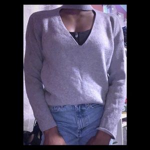 Forever21 light gray cut out sweater, size small
